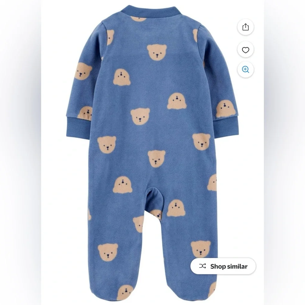 130. Carter's Child of Mine Baby Sleep 'N Play - Blue/Beige Bear